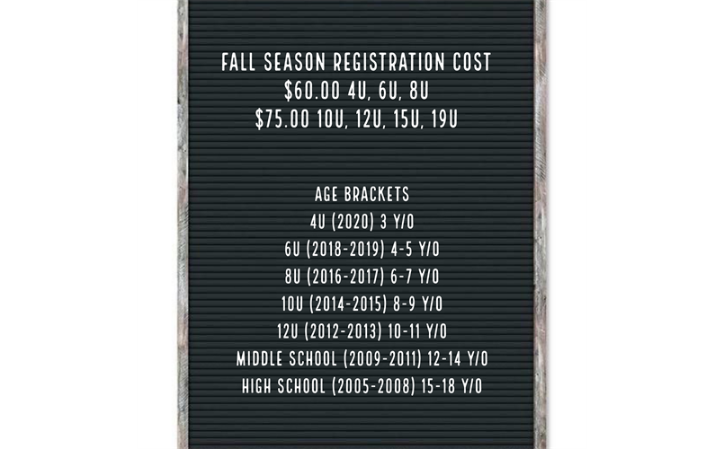 Fall Season Registration